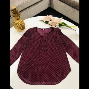 Daniel Rain Maroon / Navy Printed Blouse (M)